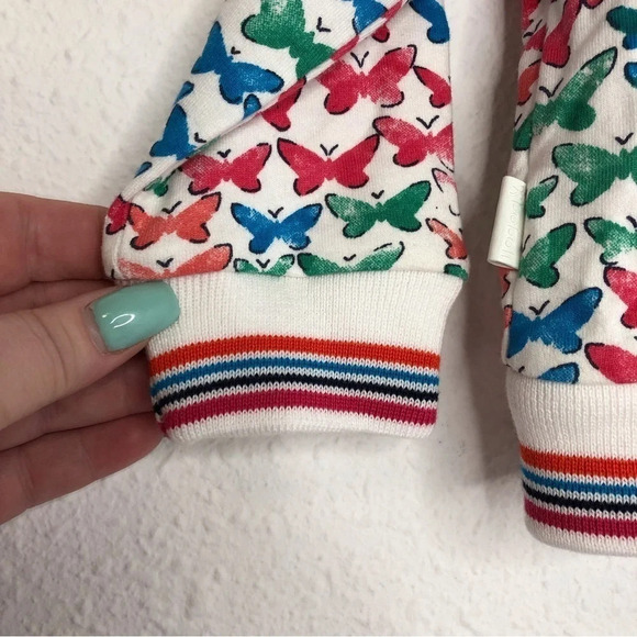 NWT Boboli hoodie jacket multicolor butterflies zip front size 12 months - Picture 10 of 11